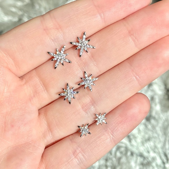 Silver Star Studs - Picture 2 of 3